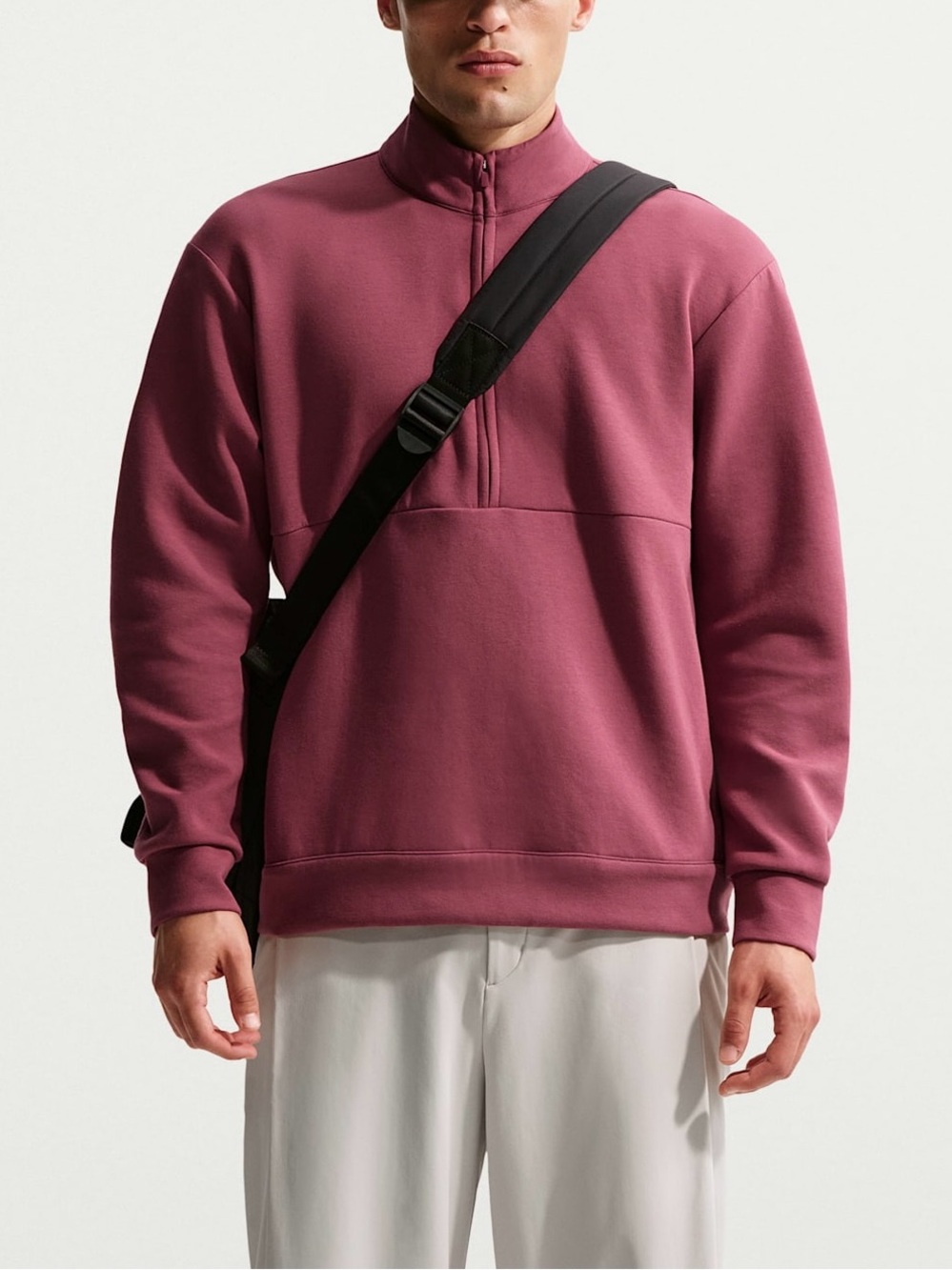 NWT$125 Nike 24.7 ImpossiblySoft Men's Dri-FIT 1/2-Zip Top Pink Smoke Small